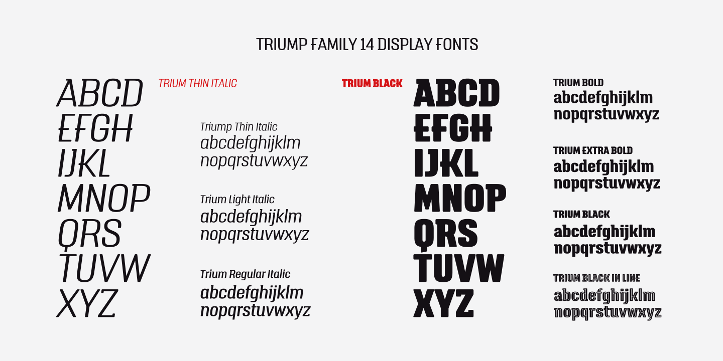 Triump Bold Italic Font preview